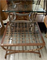 (2) Metal & Glass Tables