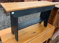 Black Painted & Pine Bench