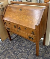 Antique Mission Oak Slant Front Desk (Cron-Kills