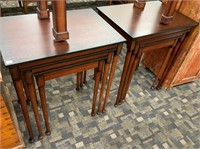 Pair Of Cherry Nesting Table Sets