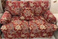 Red Upholstered Love Seat