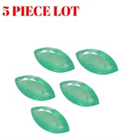 Genuine 3x1.5mm Marquise Faceted Emerald (5pc )