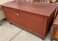 Antique Red Painted Blanket Chest (Turned Feet)