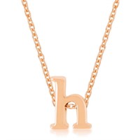 Rose Goldtone Initial Small Letter H Necklace