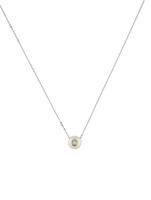 14k Gold .10ct Diamond & Pearl Necklace