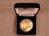 .999 Silver & 24kt gold relief Alaska Moose Coin