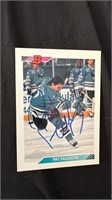 1992-93 Bowman Sharks Hockey Card Pat Falloon Auto