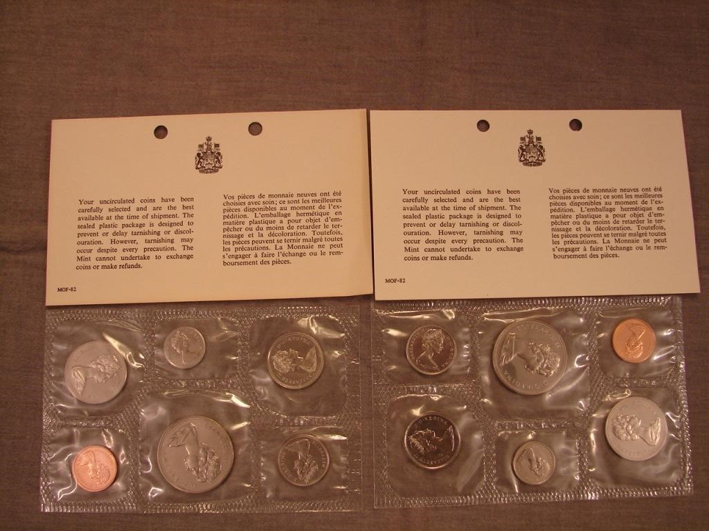 2 sets 1970 Proof like & UNC Royal Canadian Mint