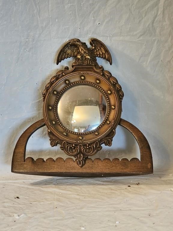Antique Federal Eagle Porthole Mirror Cartouche