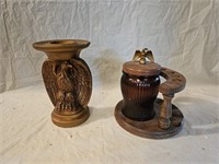 Vintage Humidor Pipe Stand and Candle Holder