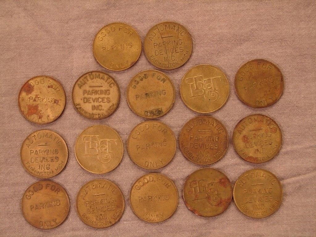 Lot of 17 parking tokens