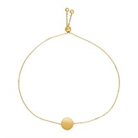 14k Gold Shiny Circle Adjustable Bracelet