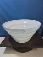 Cased glass white and clear artist bowl by dansk