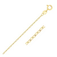 14k Gold Faceted Cable Link Chain 1.3mm