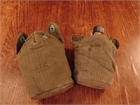 Lot of 2 WWII dated canteens
