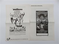 Monkees Head/Zappa 200 Motels Vintage Pressbooks