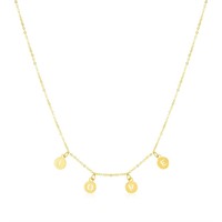 14k Gold Love Necklace With Circle Drops