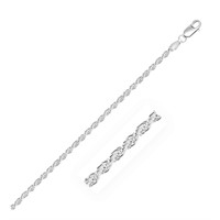 Sterling Silver Diamond Cut Rope Style Chain 2.9mm