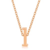 Rose Goldtone Initial Small Letter L Necklace