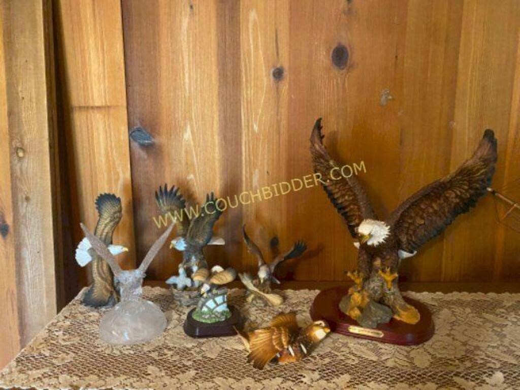 Various Eagle Figurines
