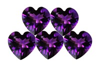 Genuine 4mm Dark Purple Heart Amethyst (5pc)