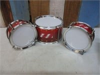 3 Pc Miniature Drum Set (1 damaged)