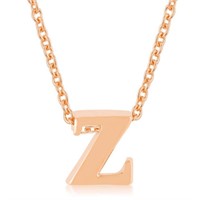 Rose Goldtone Initial Small Letter Z Necklace