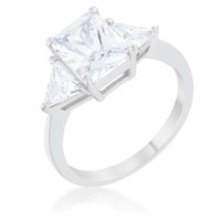 Radiant Cut 4.50ct White Sapphire Ring