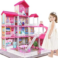 TEMI Dream Doll House Girl Toys - 4-Story 11 Doll