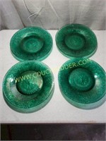Eight Tiara Indiana Glass Spruce Green Plates