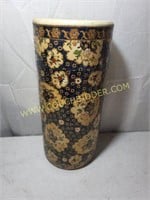 Asian Ceramic Umbrella Stand Or Decorative Vase