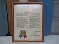 State of Tennessee Resolution from 1990 Framed