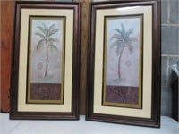 2 Palm Tree 16x28 Framed Prints