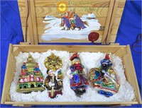 4 PC CHRISTMAS IN POLAND POLONAISE ORNAMENTS-MIB