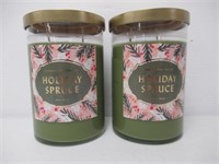 (2) Opalhouse Holiday Spruce Scented Large Soy Can