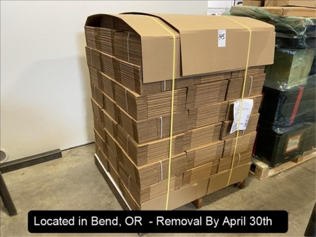 PALLET OF APPROX. 1650 OBLONG CARDBOARD BOXES