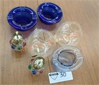 Vintage mini oil lamps,ash trays and more