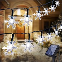 Solar Powered Snowflake String Lights
