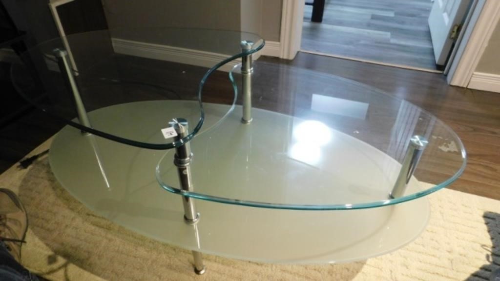 Multilevel Glass Coffee Table (37" x 20")