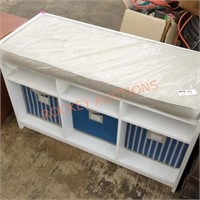Storage bench with padded seat