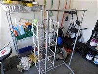 2 shelving racks  &  Clothes Rack