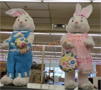 33" high decorative standing plush bunnies