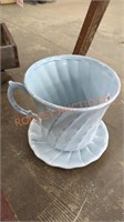 Giant teacup and saucer planter