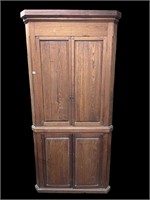 1800’s southern walnut/pine corner cupboard inlaid