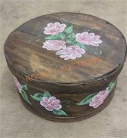 Wooden hand painted cheese box