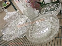 Large clear glass dish  lot