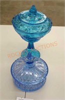 Vintage blue glass candy dishes
