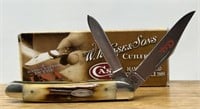 CaseXX Stag Red Etched Double Blade Pocket Knife