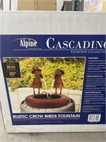 Alpine Metal Crow Fountain Duo with hats and movin