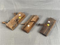 3 Wooden Moulding Planes